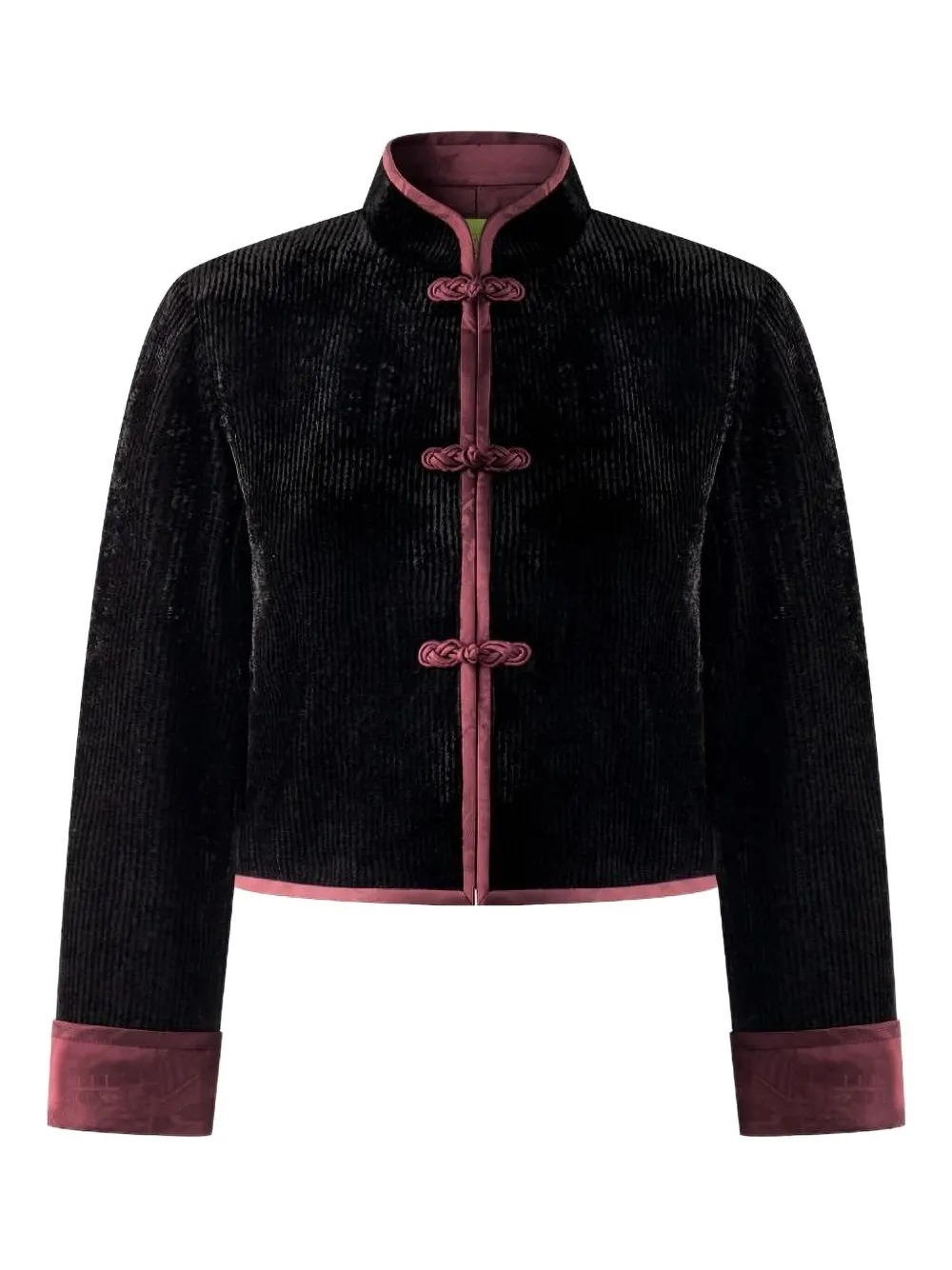 velvet button-fastening jacket