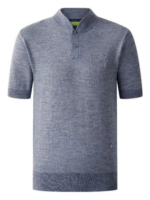 Shanghai Tang horse-emblem wool polo shirt