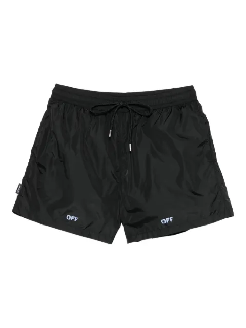 Off-White logo-print swim shorts