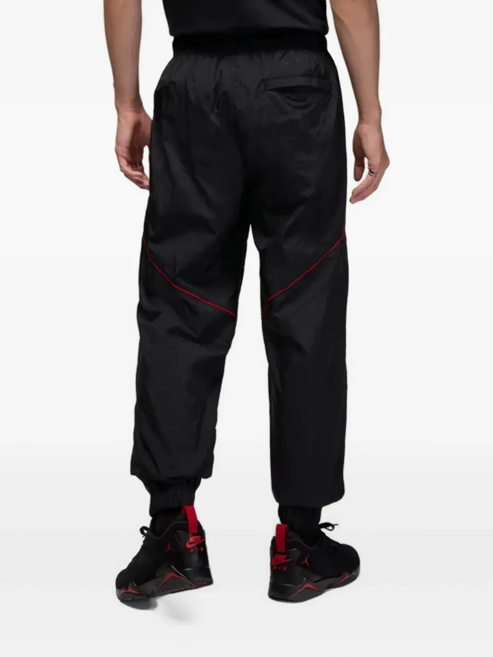 Nike Red Panel Tracksuit Bottoms In Black