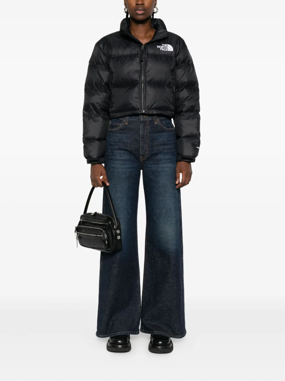The North Face Cropped donsjack Zwart