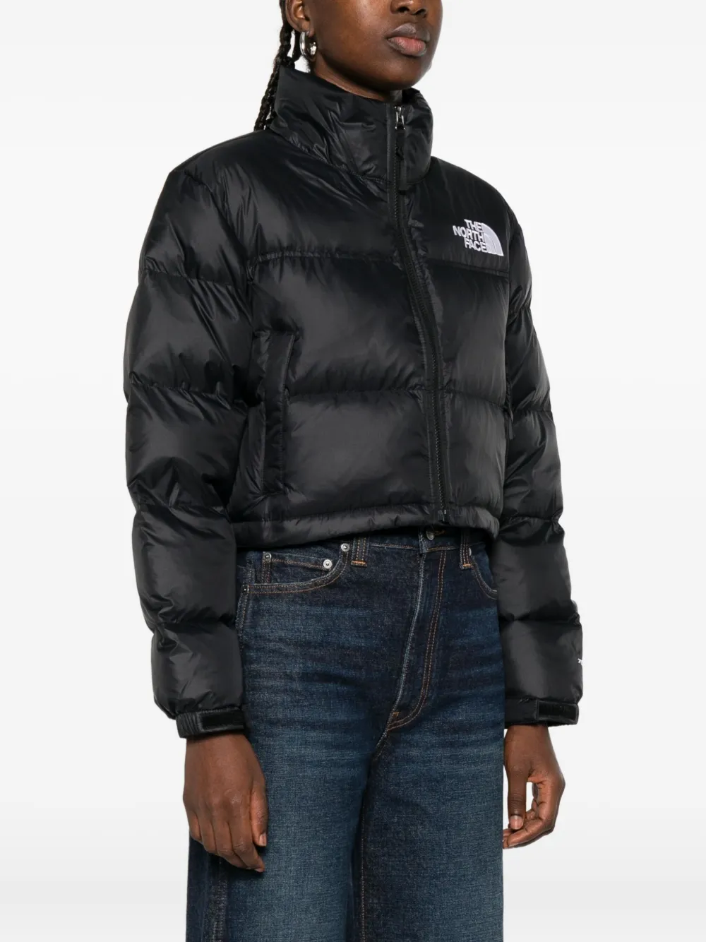 The North Face Cropped donsjack Zwart