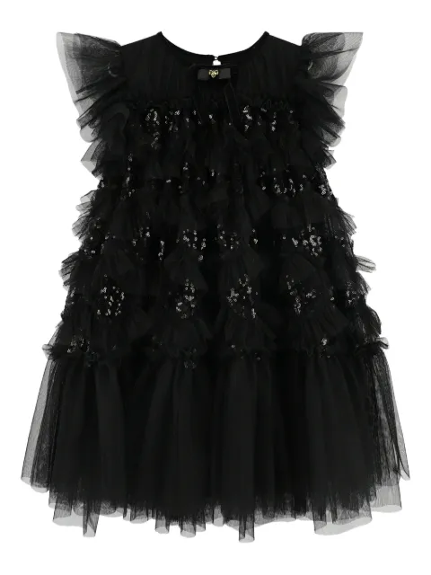 Angel's Face sequin-embellished ruffled dress