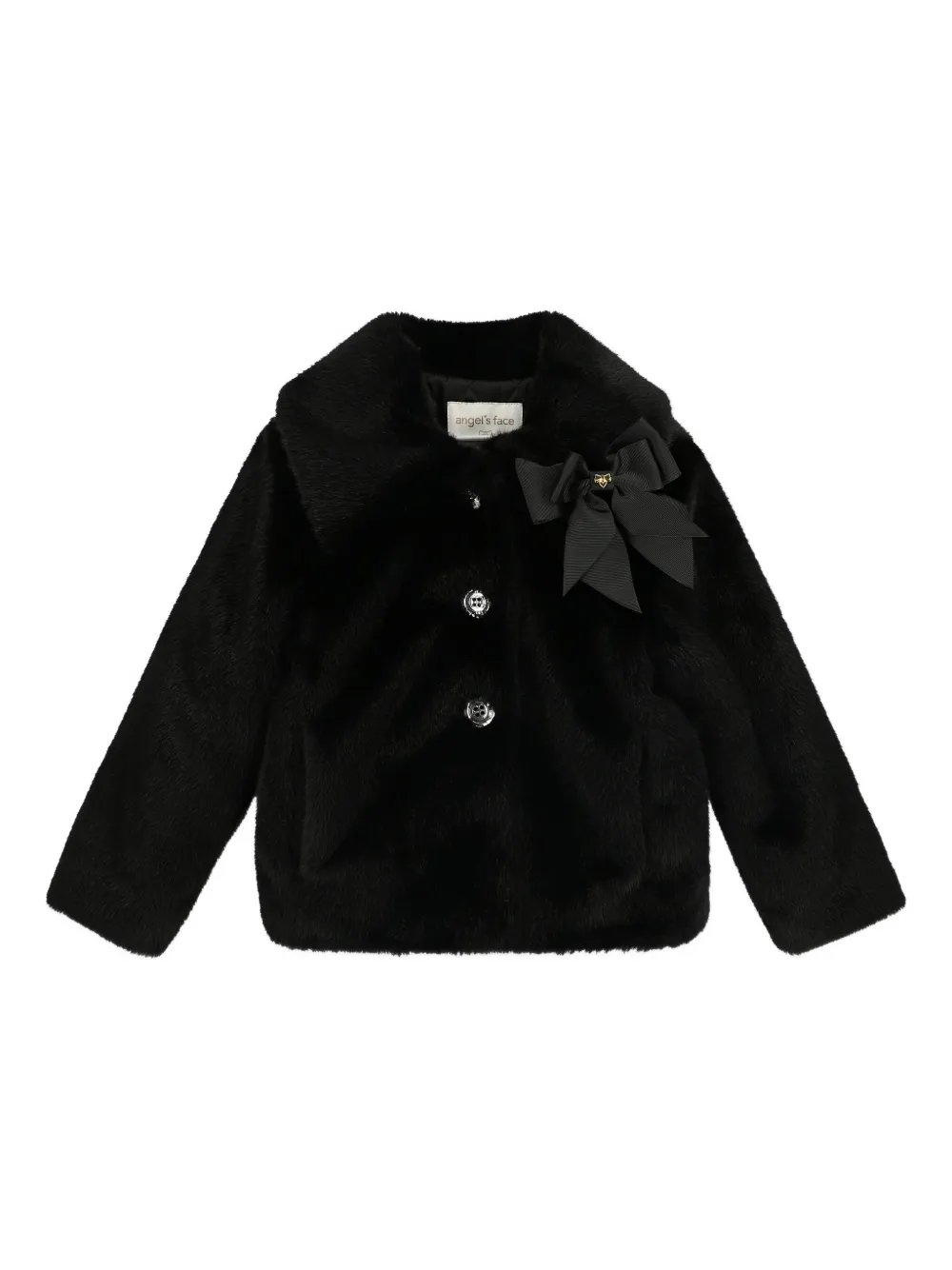 ANGEL'S FACE KIDS veste en fourrure artificielle à détail de noeud | noir | Image 1