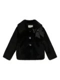 ANGEL'S FACE KIDS bow-detail faux-fur jacket - Black