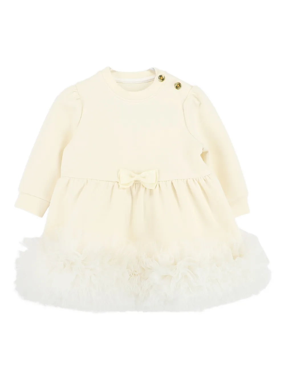 ANGEL'S FACE KIDS Jurk met tulen afwerking en strik Beige