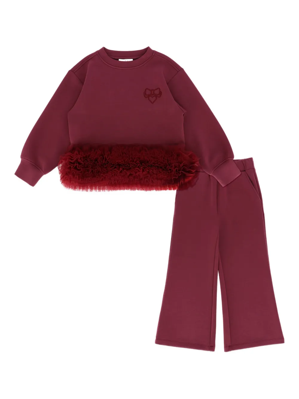 ANGEL'S FACE KIDS bow-embellished ruffled tracksuit Rood