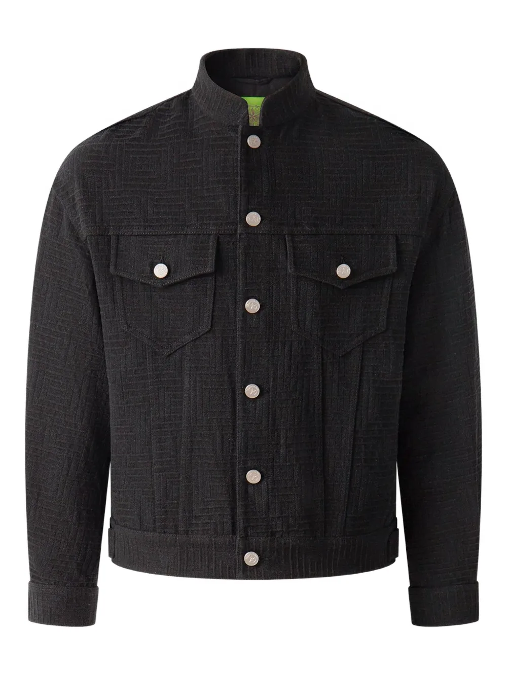 textured denim jacket
