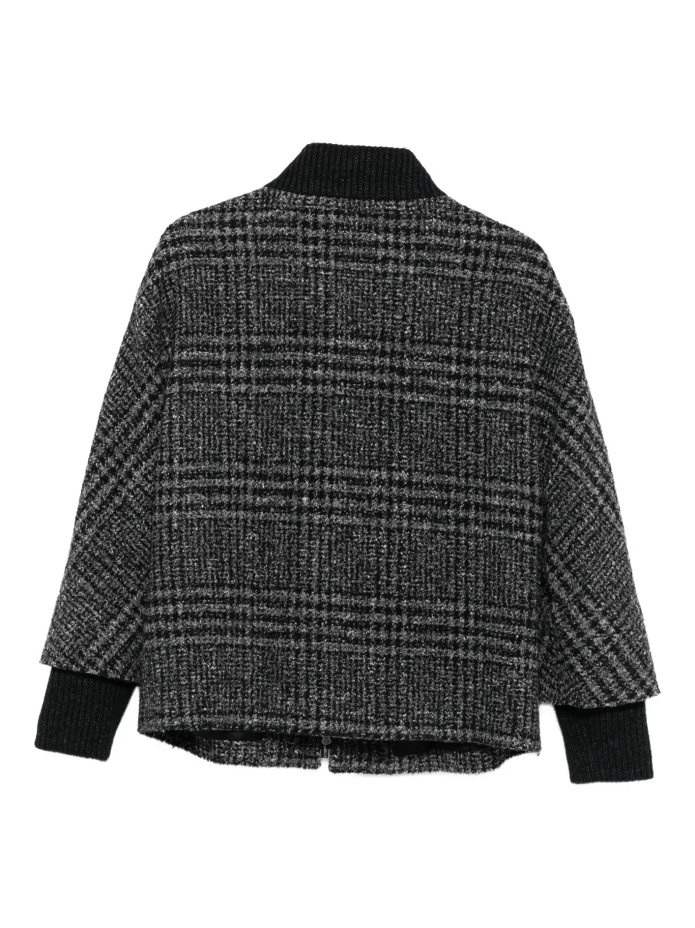 Cinzia Rocca Check-pattern Zip-front Jacket In Black