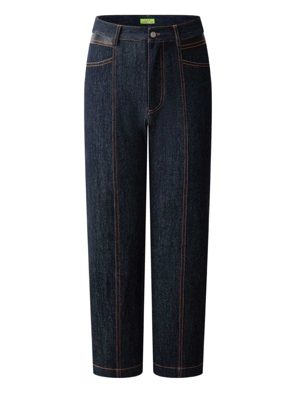 Tang leather-patch jeans