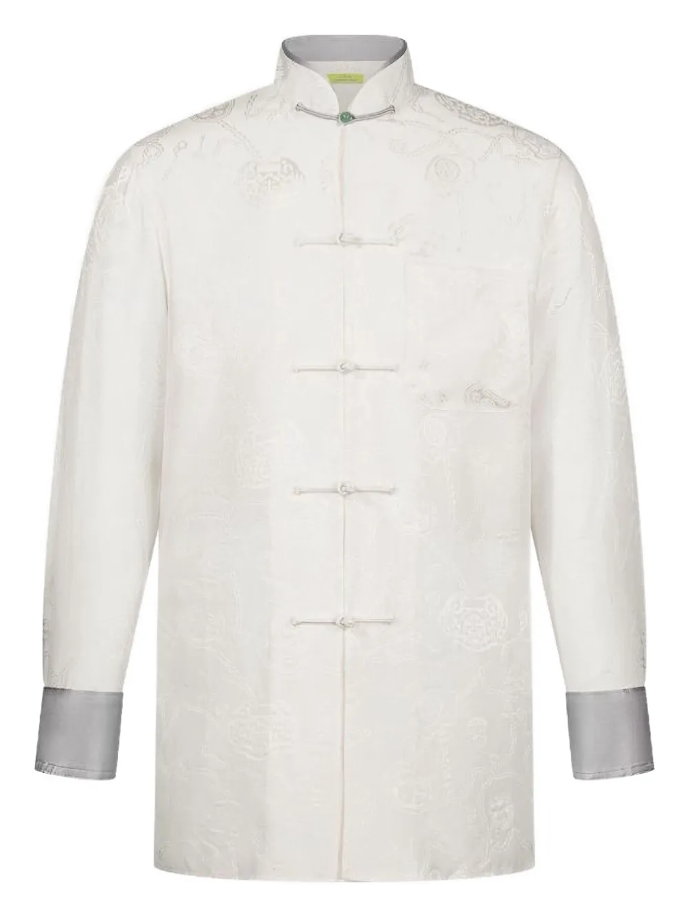 jacquard mandarin-collar shirt