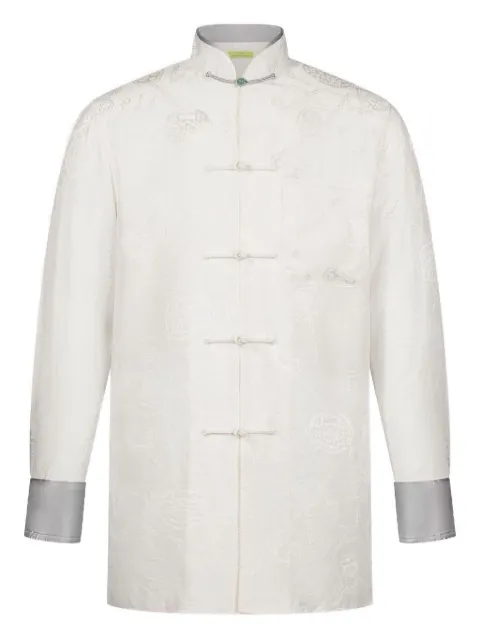 Shanghai Tang jacquard mandarin-collar shirt