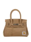 ANOTHER CHANCE logo-patch lock-clasp tote bag - Neutrals