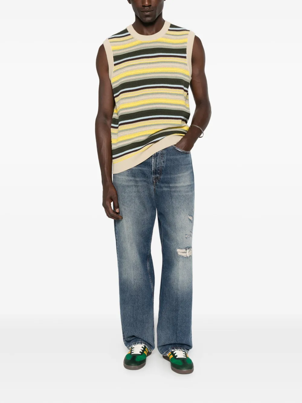 Nine In The Morning distressed frayed jeans - Blauw