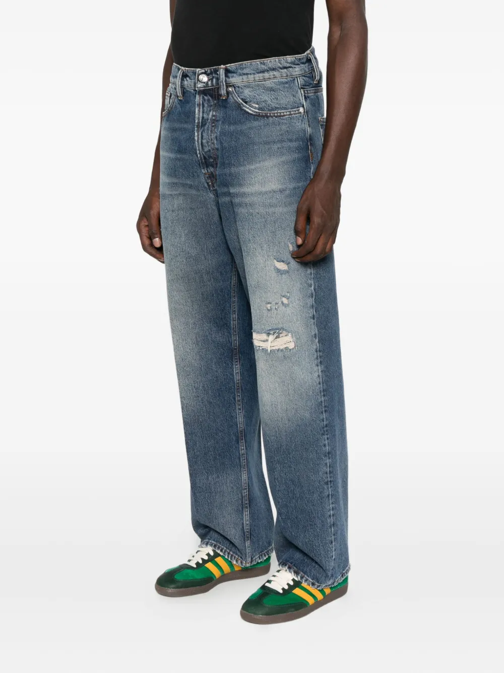 Nine In The Morning Gerafelde jeans Blauw