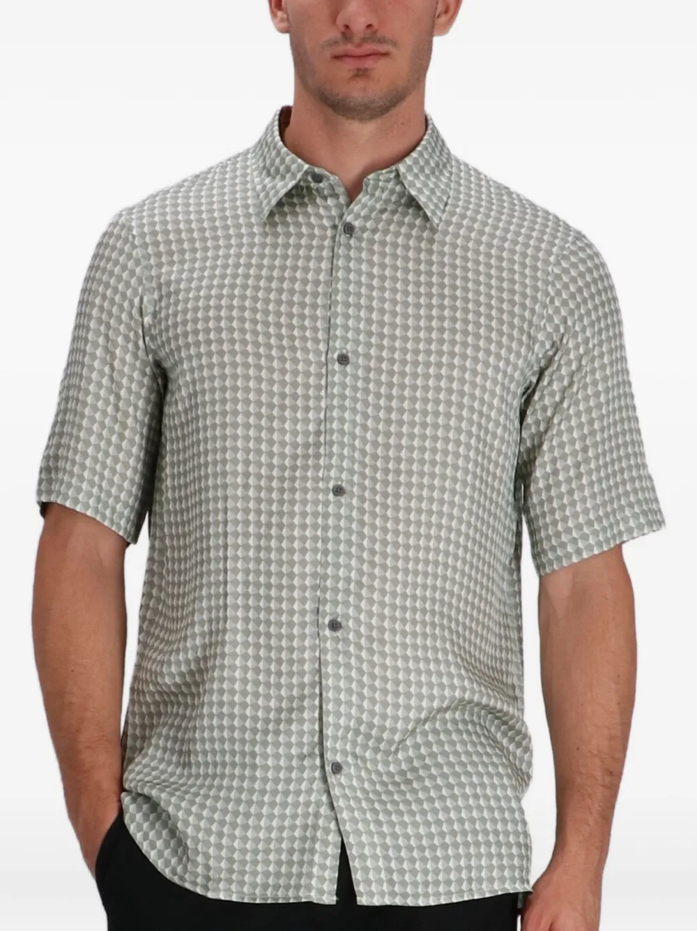 Armani Exchange Overhemd met geometrische print - Groen