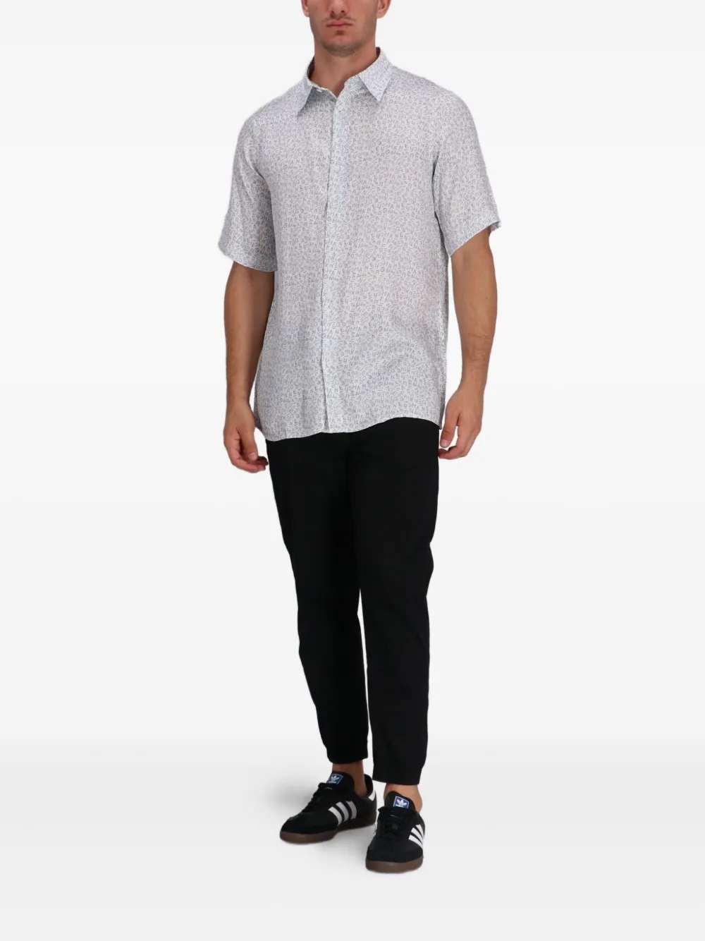 Armani Exchange Overhemd met korte mouwen en print - Wit