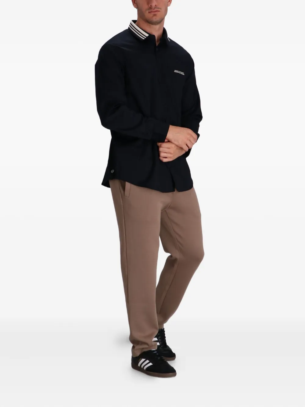 Armani Exchange Katoenen overhemd met kraag - Blauw