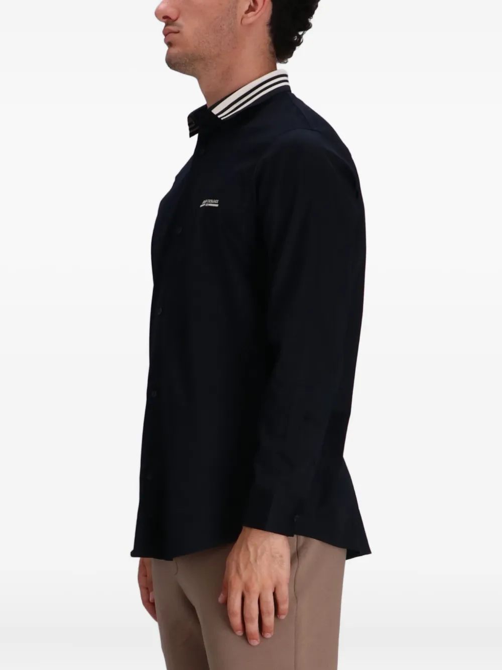 Armani Exchange Katoenen overhemd met kraag Blauw