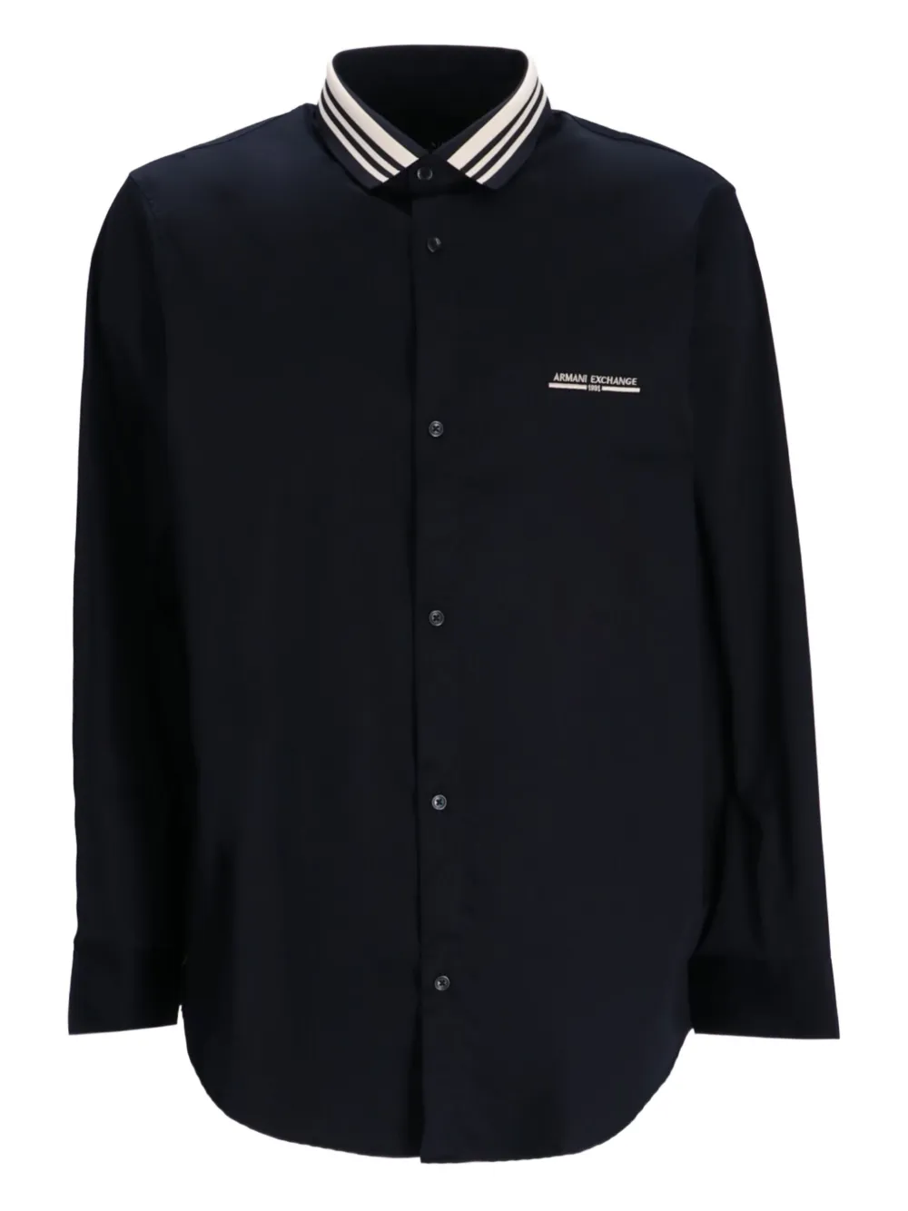 Armani Exchange Katoenen overhemd met kraag Blauw