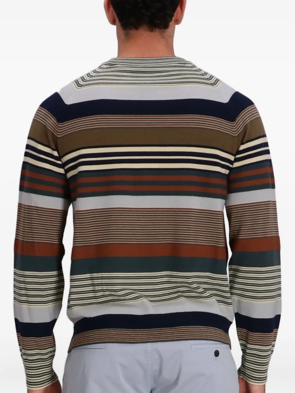 Paul Smith Gestreepte trui met ronde hals Bruin