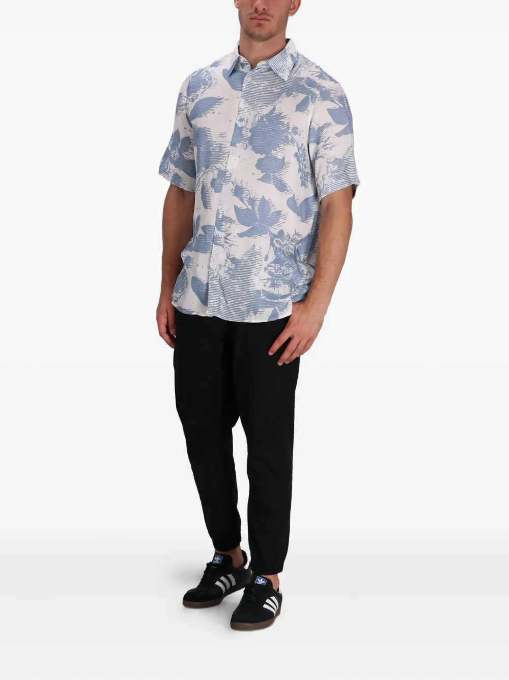 Armani Exchange Overhemd met bloemenprint - Blauw