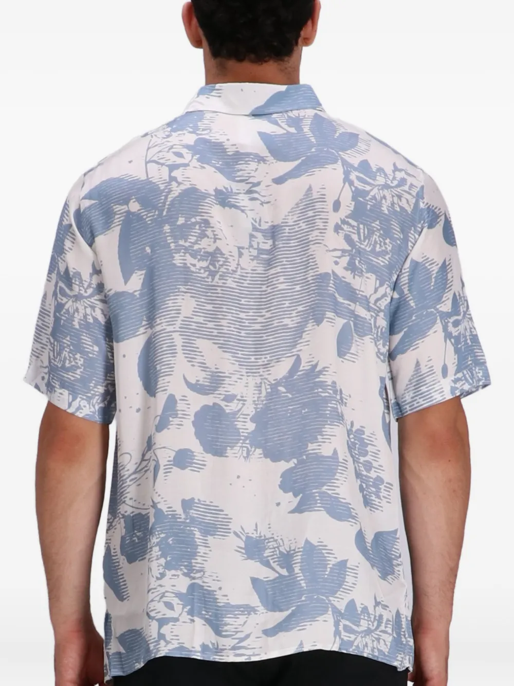 Armani Exchange Overhemd met bloemenprint Blauw