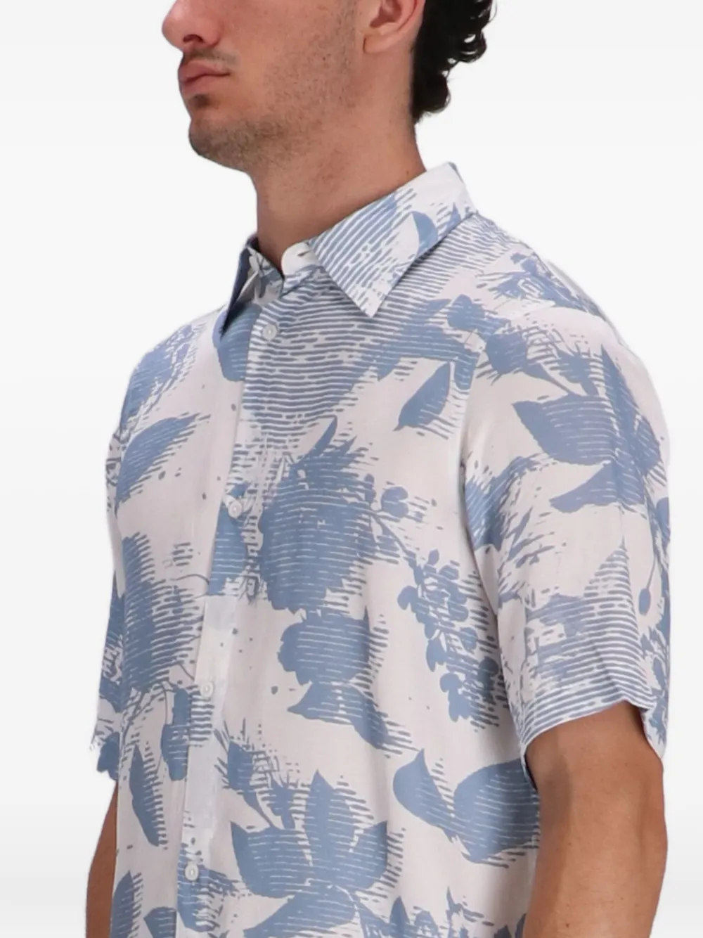 Armani Exchange Overhemd met bloemenprint Blauw