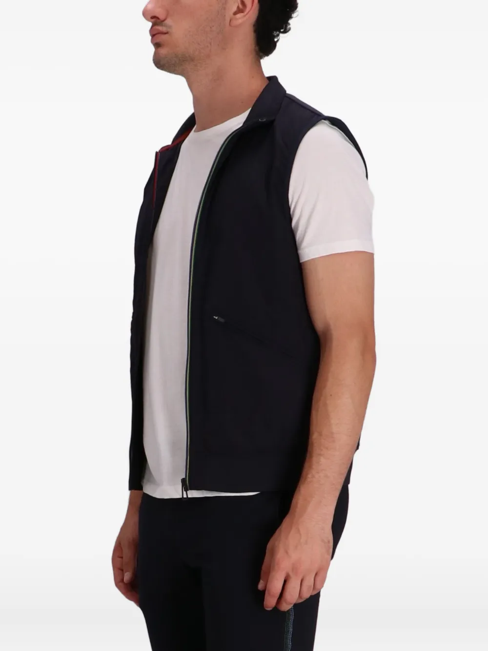 PS Paul Smith Gestreept gilet met ritssluiting Blauw