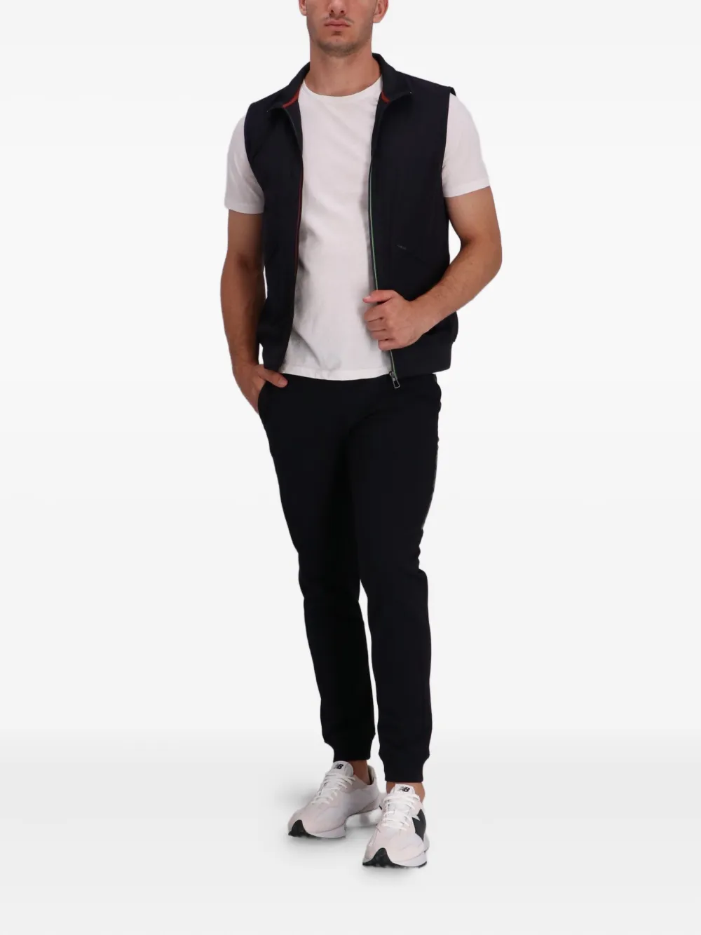 PS Paul Smith Gestreept gilet met ritssluiting Blauw