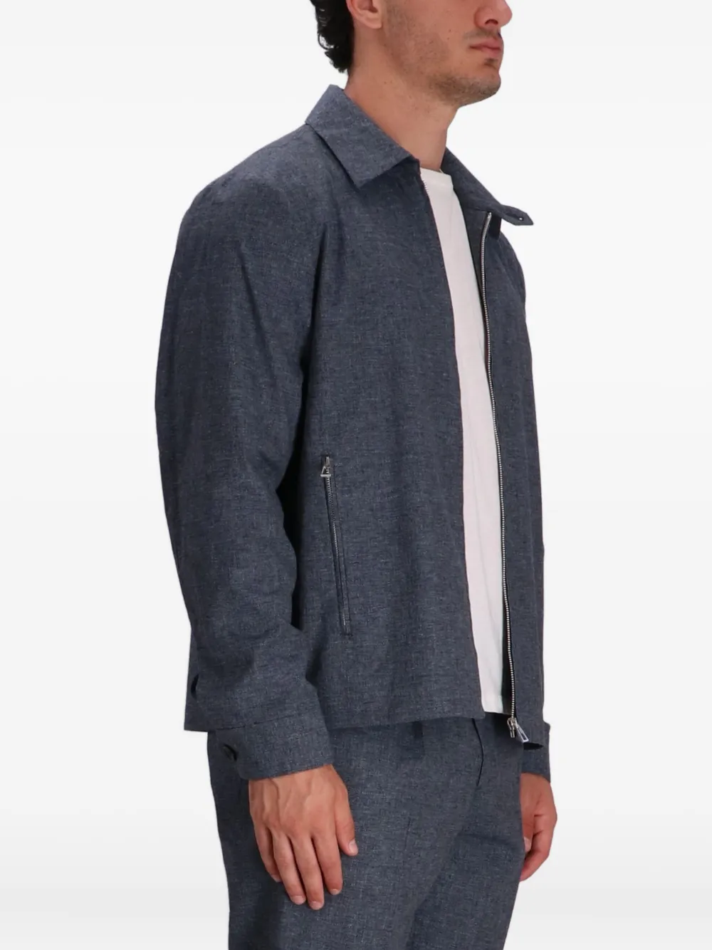 Paul Smith Katoenen shirtjack met ritssluiting Blauw