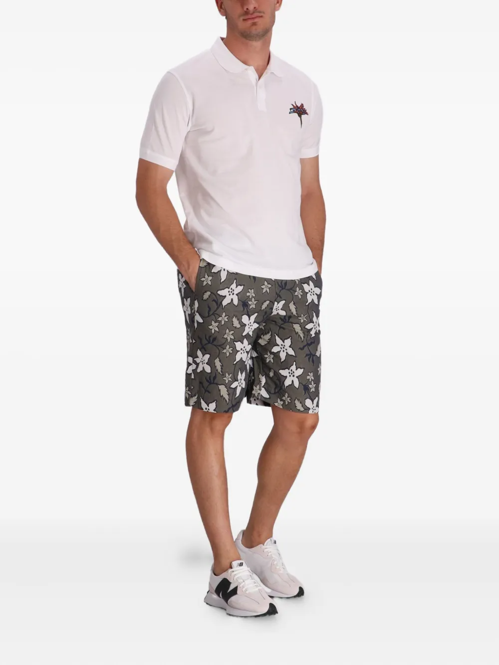 Paul Smith Poloshirt met bloemendetail Wit