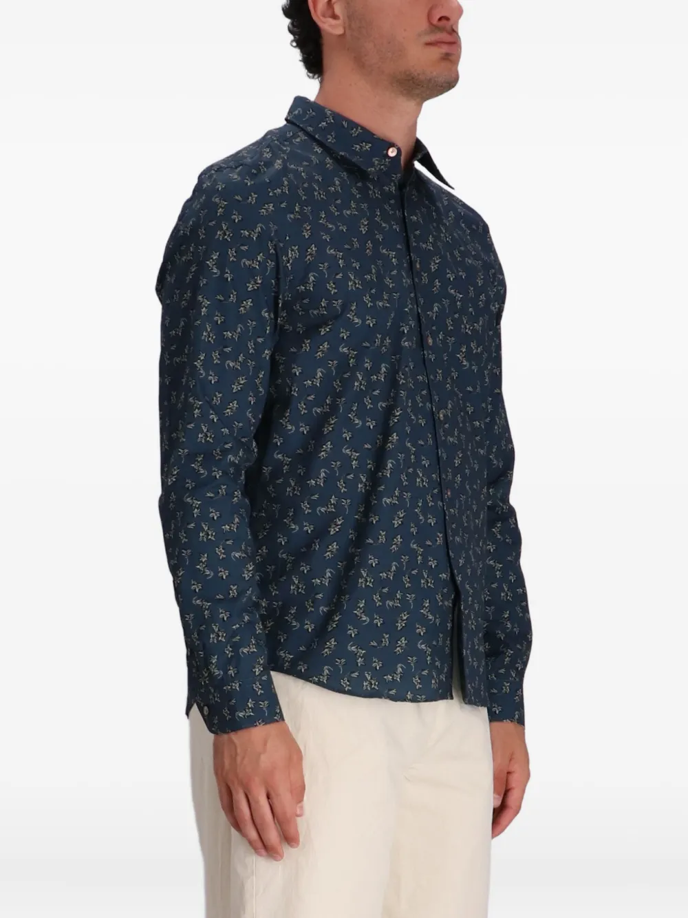 Paul Smith Overhemd met bloemenprint - Blauw