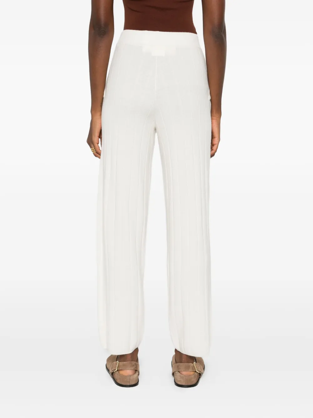 Max Mara Ribgebreide broek Wit