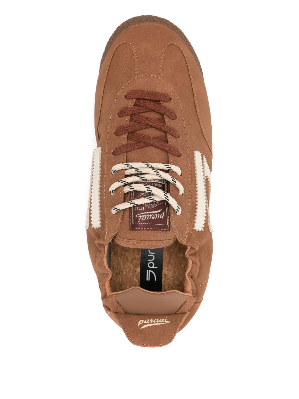 Puraai Panther stripe-detail sneakers Brown