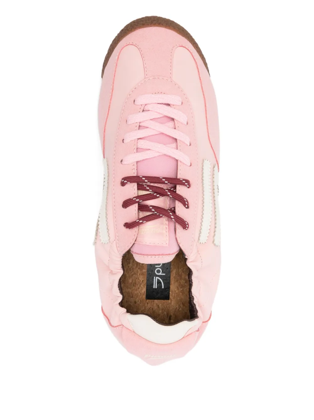 Puraai panelled lace-up sneakers Pink