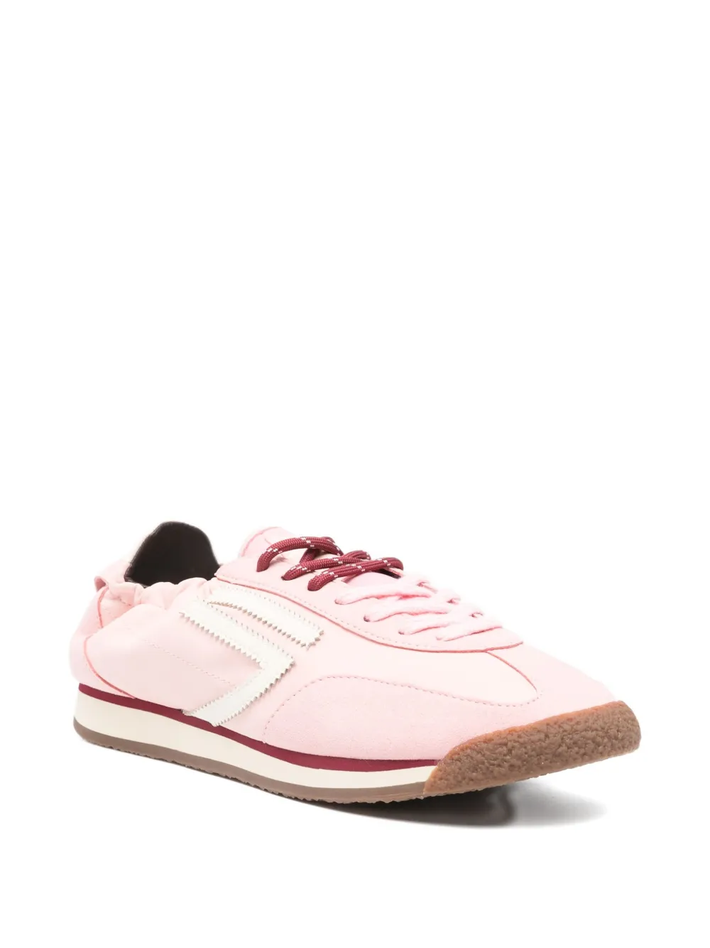 Puraai panelled lace-up sneakers - Roze