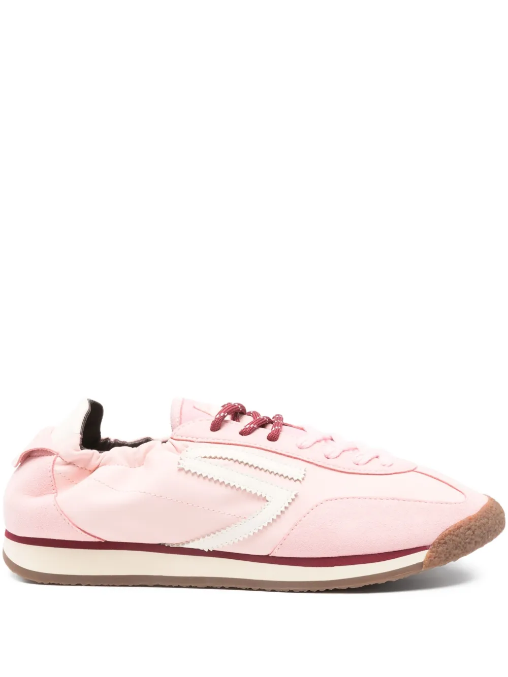 Puraai panelled lace-up sneakers Pink