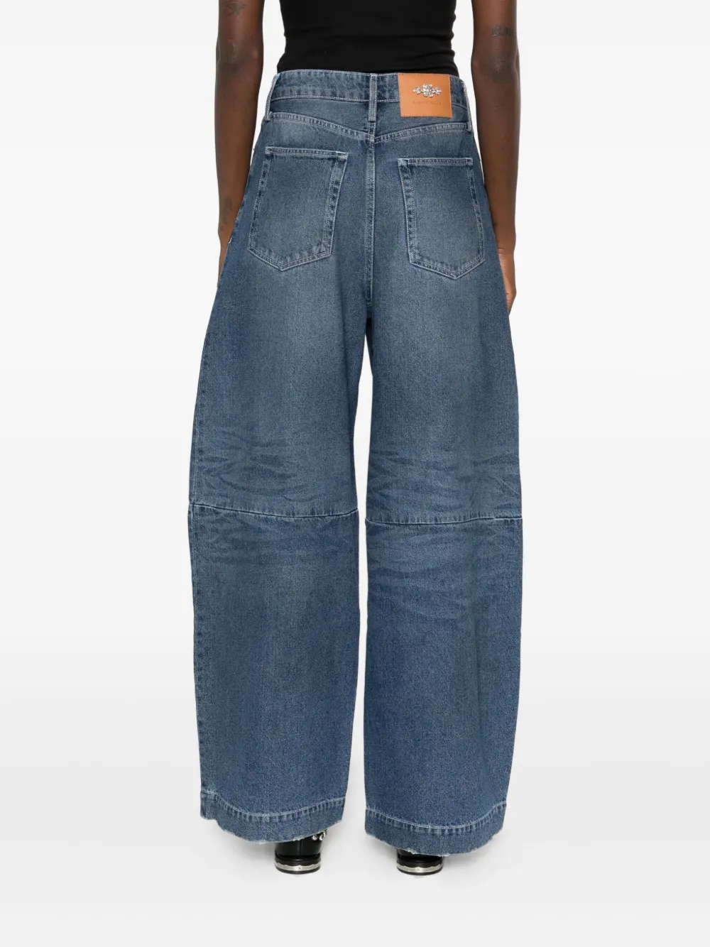 Simone Rocha Gerafelde jeans Blauw