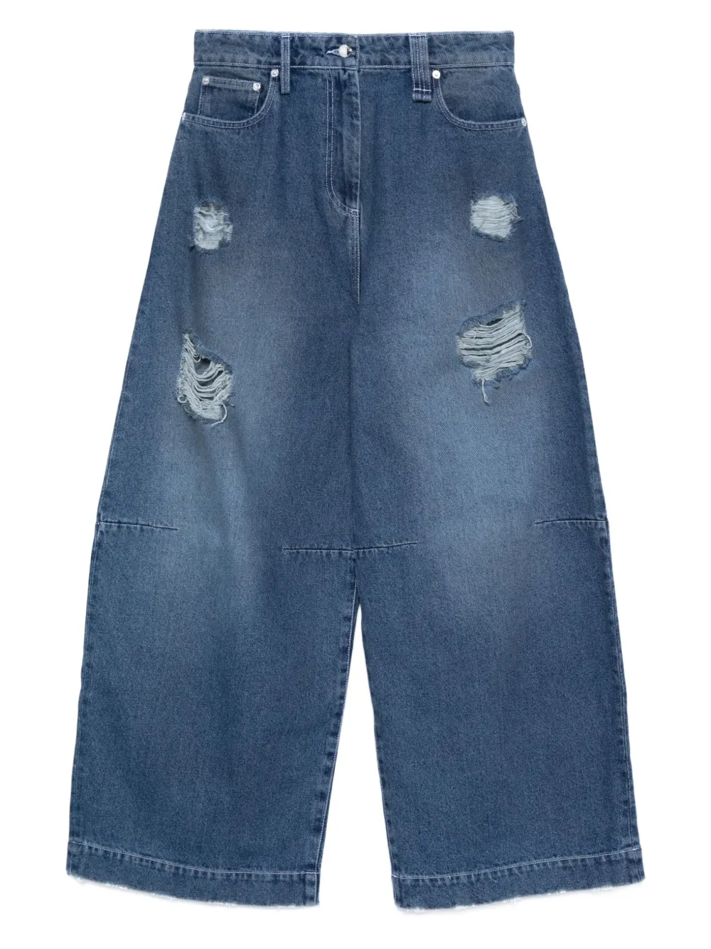 Simone Rocha Gerafelde jeans Blauw