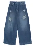Simone Rocha distressed frayed jeans - Blue