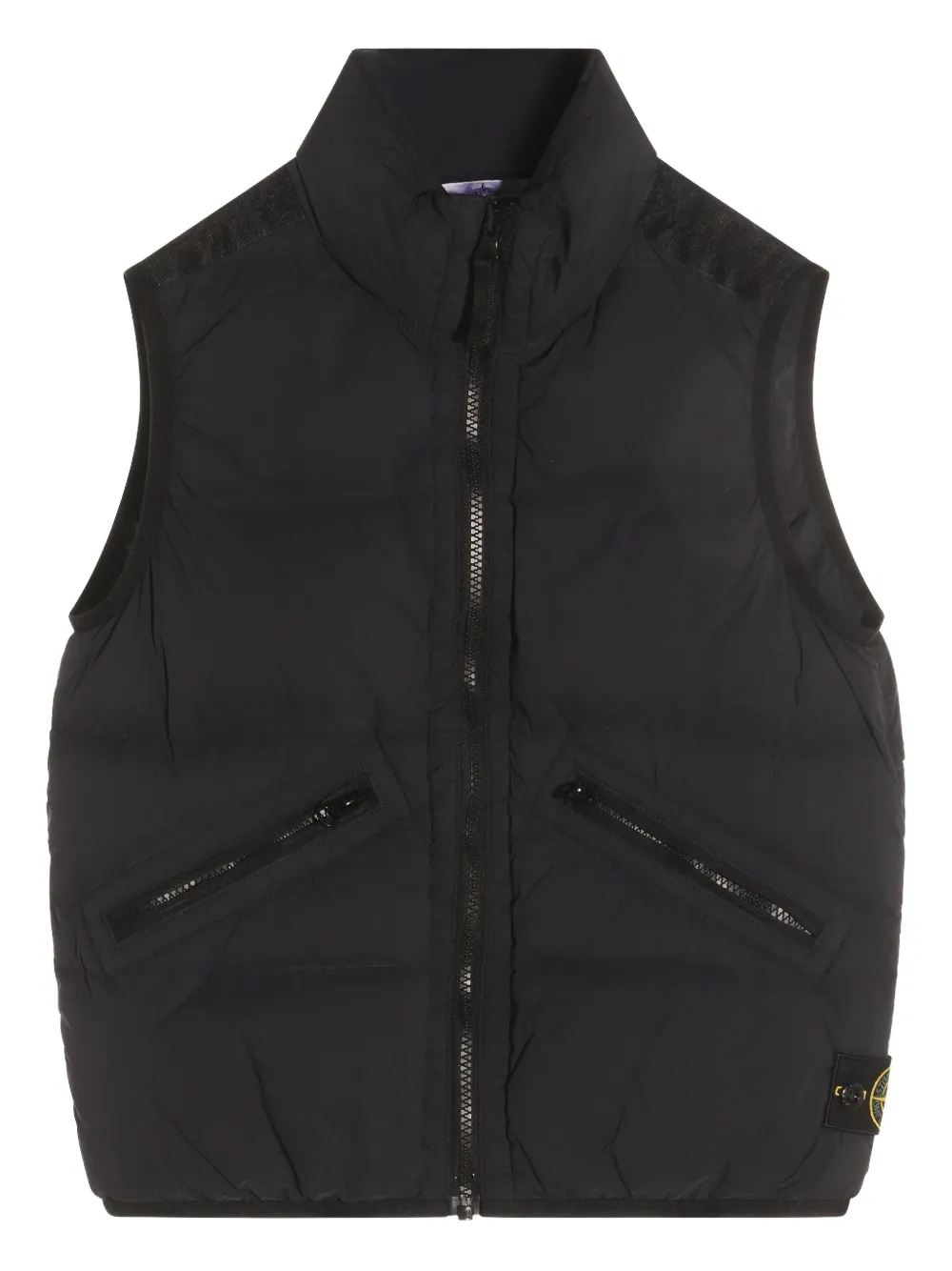 Stone Island Junior Gewatteerde bodywarmer met rits Blauw