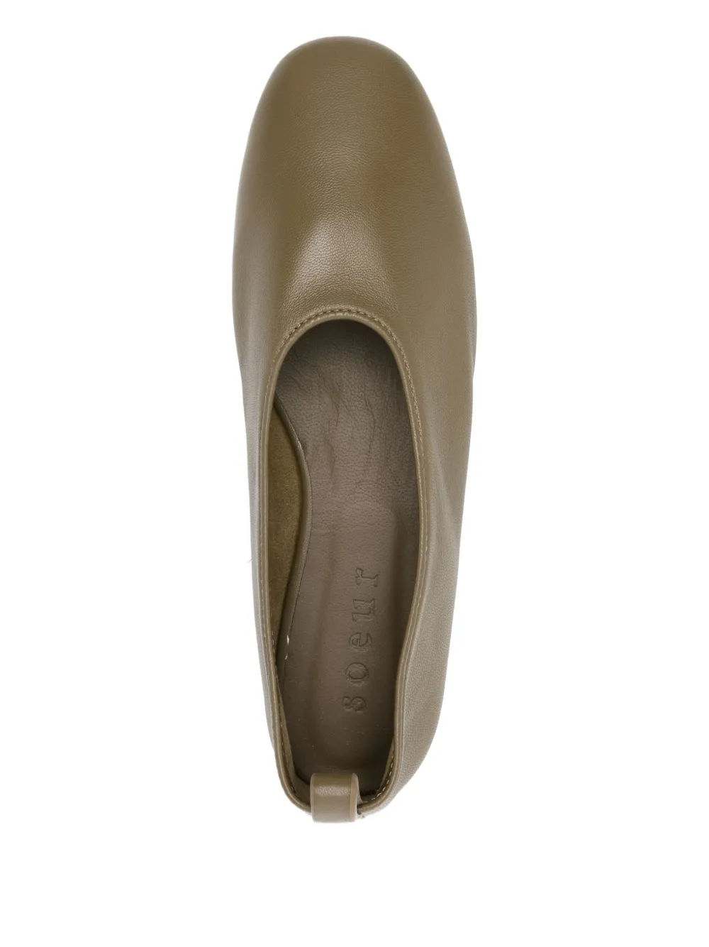 Soeur Leather Ballet Flats In Green