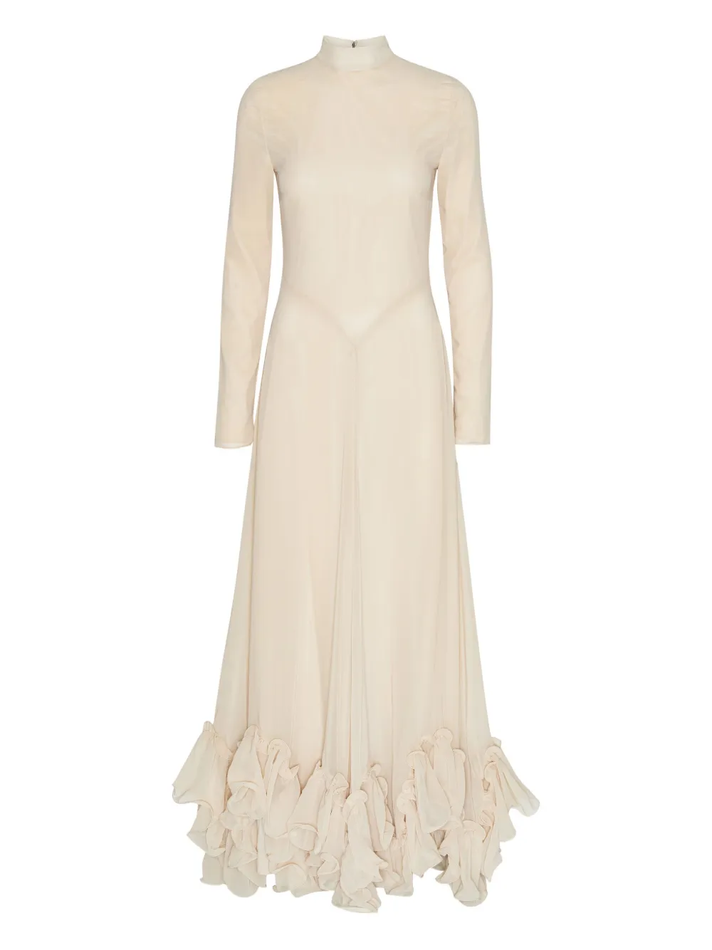 ROTATE BIRGER CHRISTENSEN chiffon ruffle maxi dress | Neutrals | Image 1