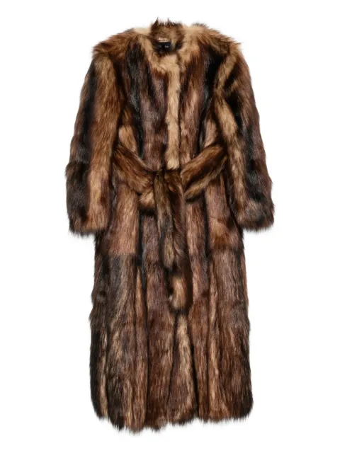 Simone Rocha belted faux-fur coat