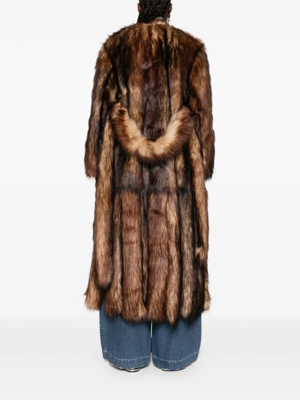 Simone Rocha Jas van imitatiebont en met ceintuur Bruin