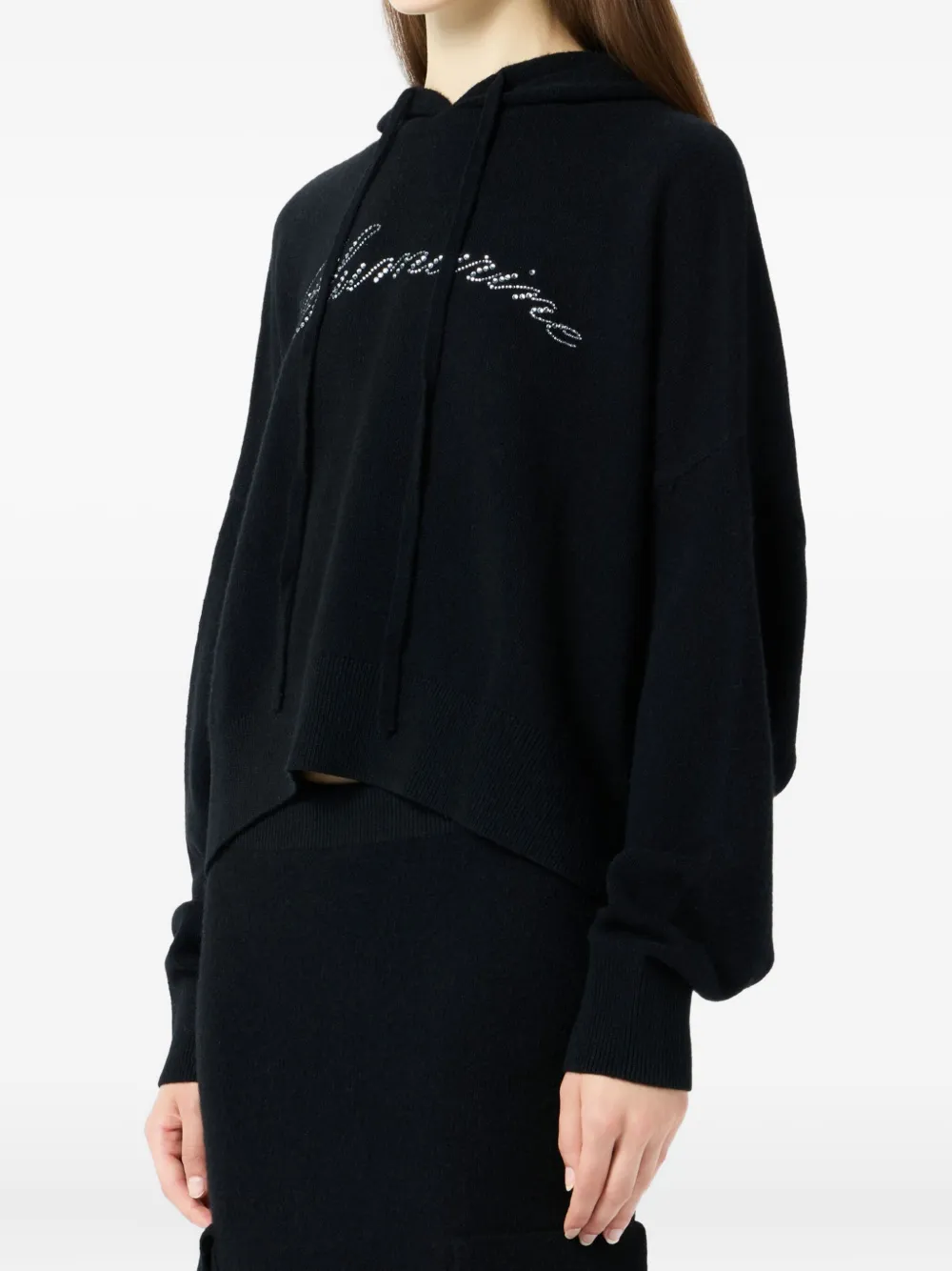 Blumarine Hoodie verfraaid met kristallen Zwart