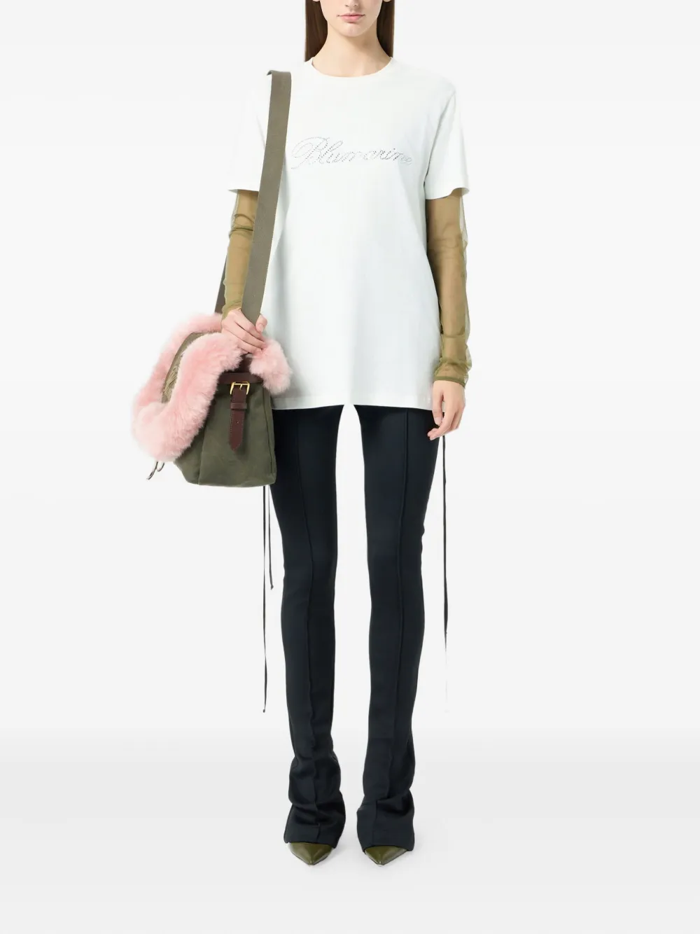 Blumarine T-shirt verfraaid met kristallen Wit