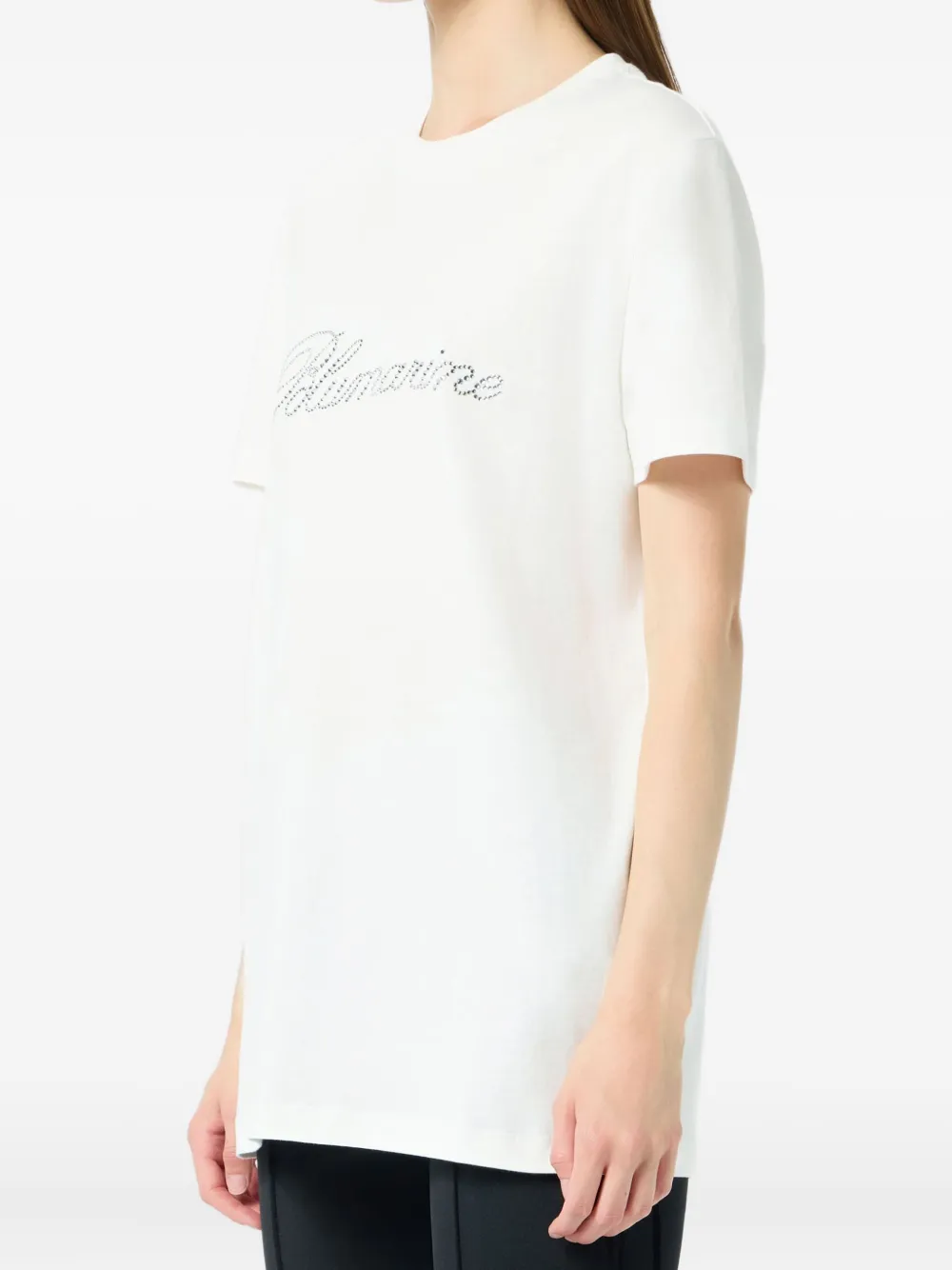Blumarine T-shirt verfraaid met kristallen Wit