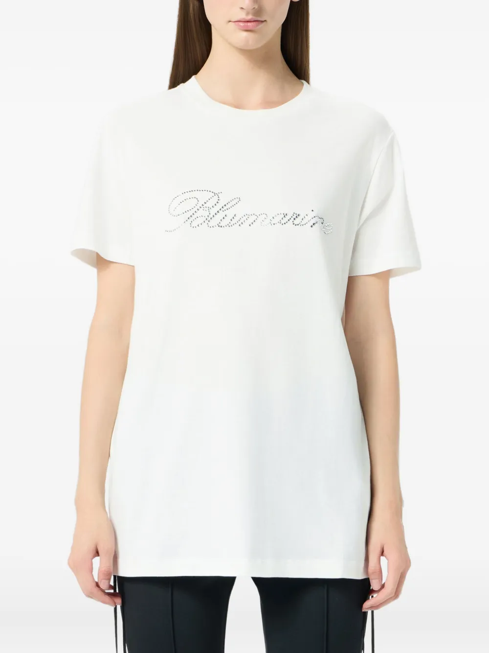 Blumarine T-shirt verfraaid met kristallen Wit